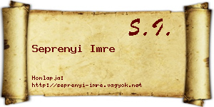 Seprenyi Imre névjegykártya
