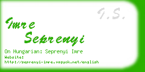 imre seprenyi business card